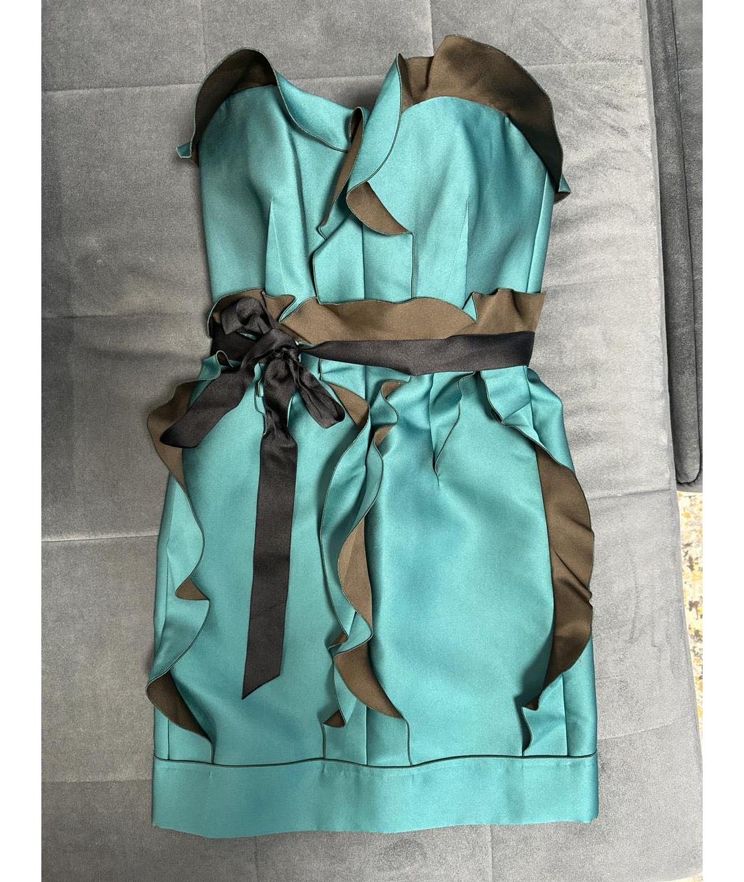 LANVIN Зеленые полиэстеровое коктейльное платье, фото 8