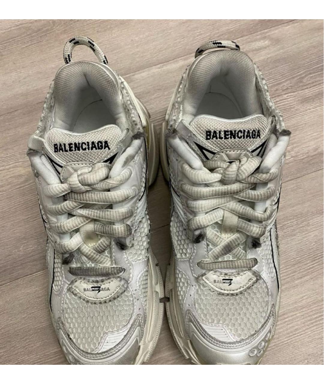 BALENCIAGA Серебряные синтетические кроссовки, фото 2