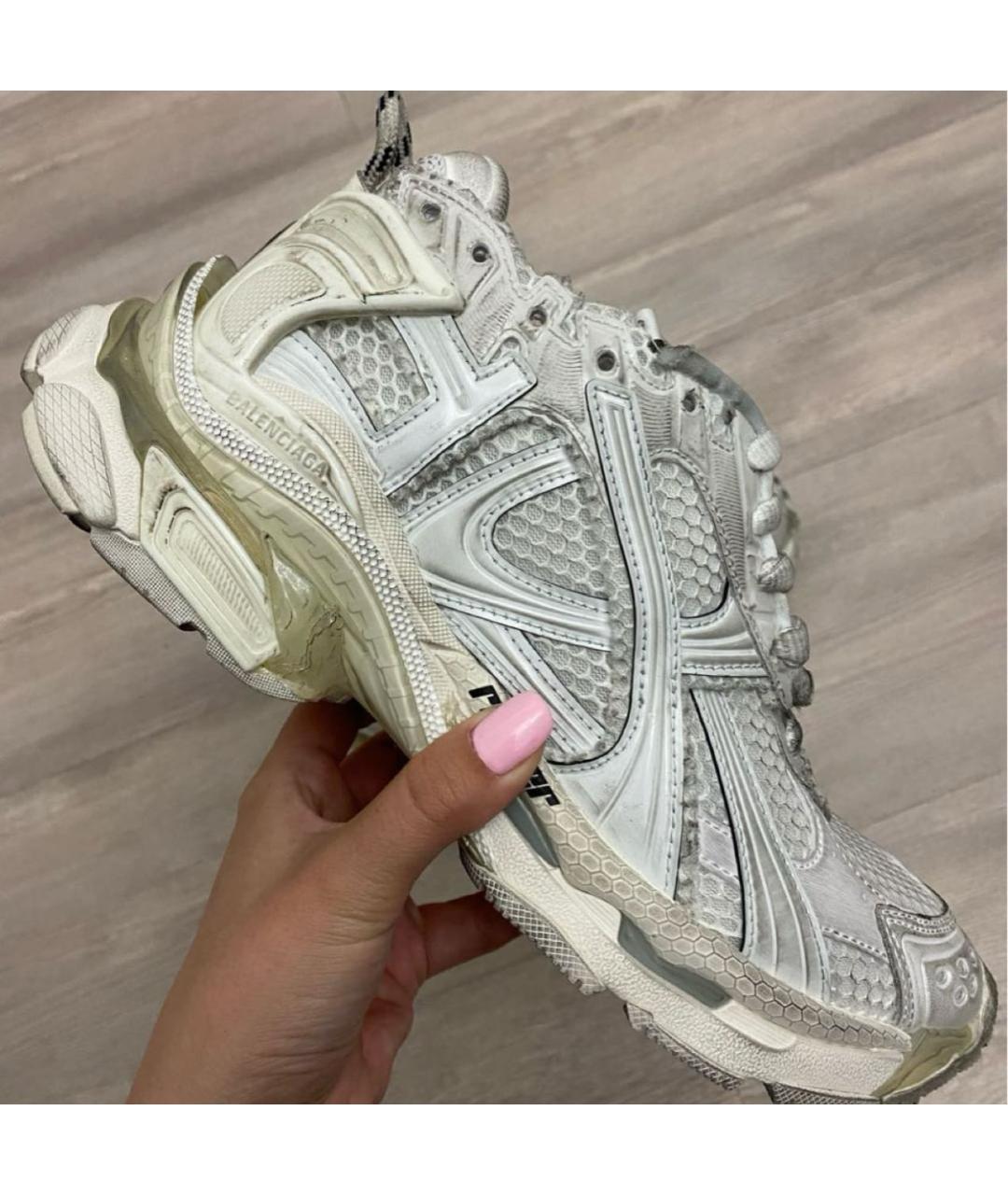 BALENCIAGA Серебряные синтетические кроссовки, фото 8
