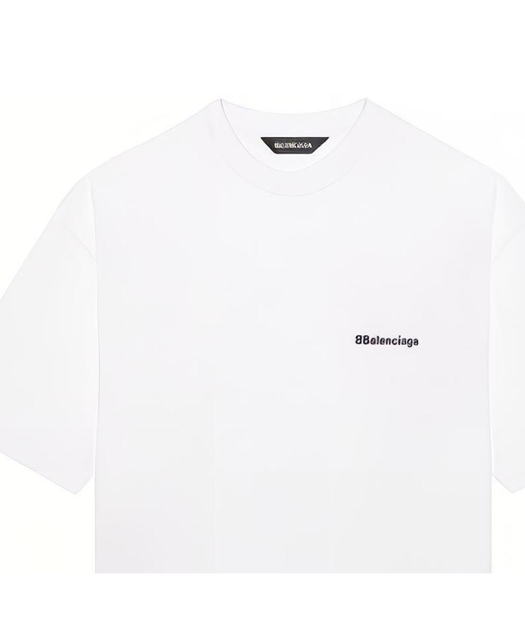 BALENCIAGA Белая хлопковая футболка, фото 4