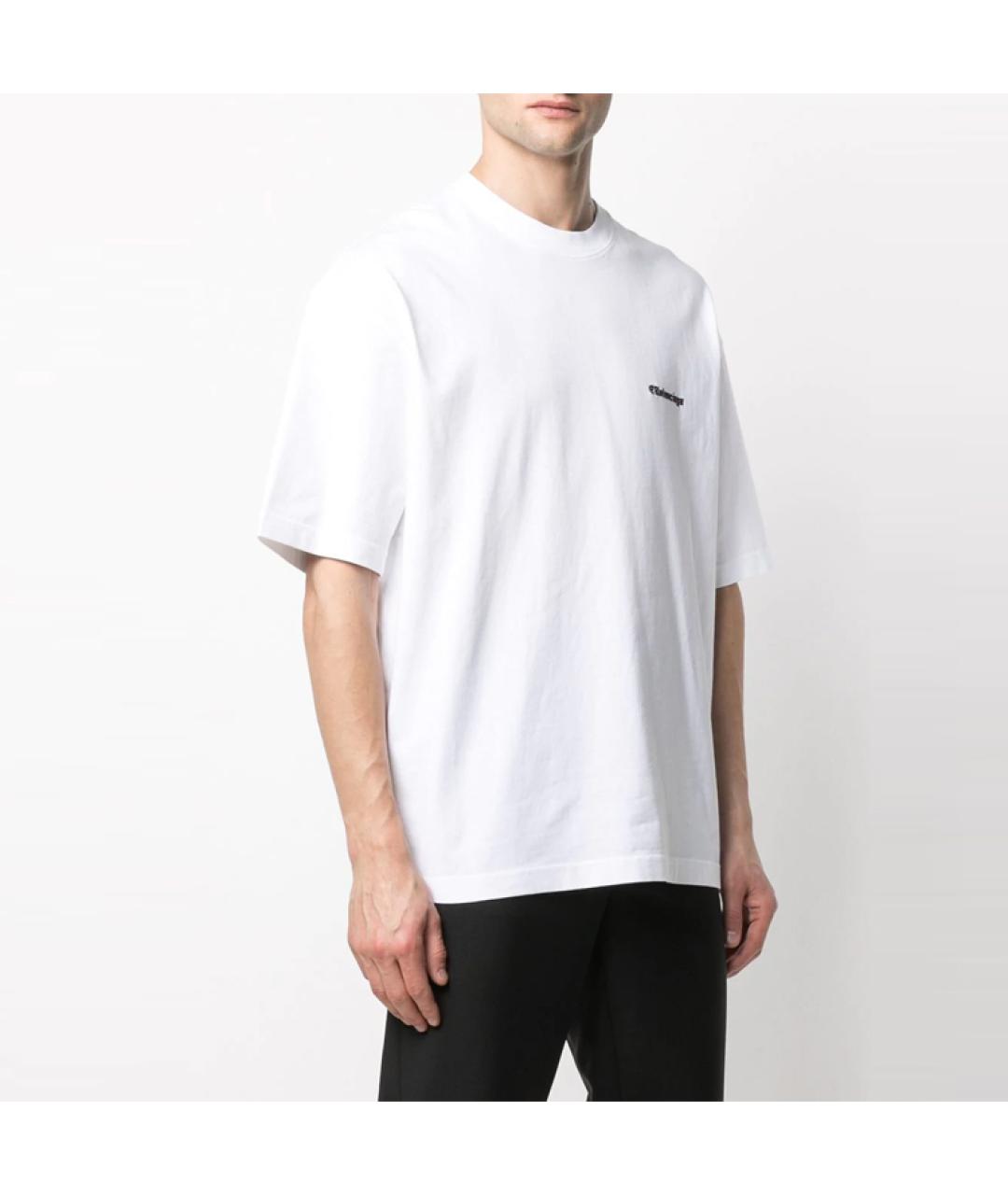 BALENCIAGA Белая хлопковая футболка, фото 3