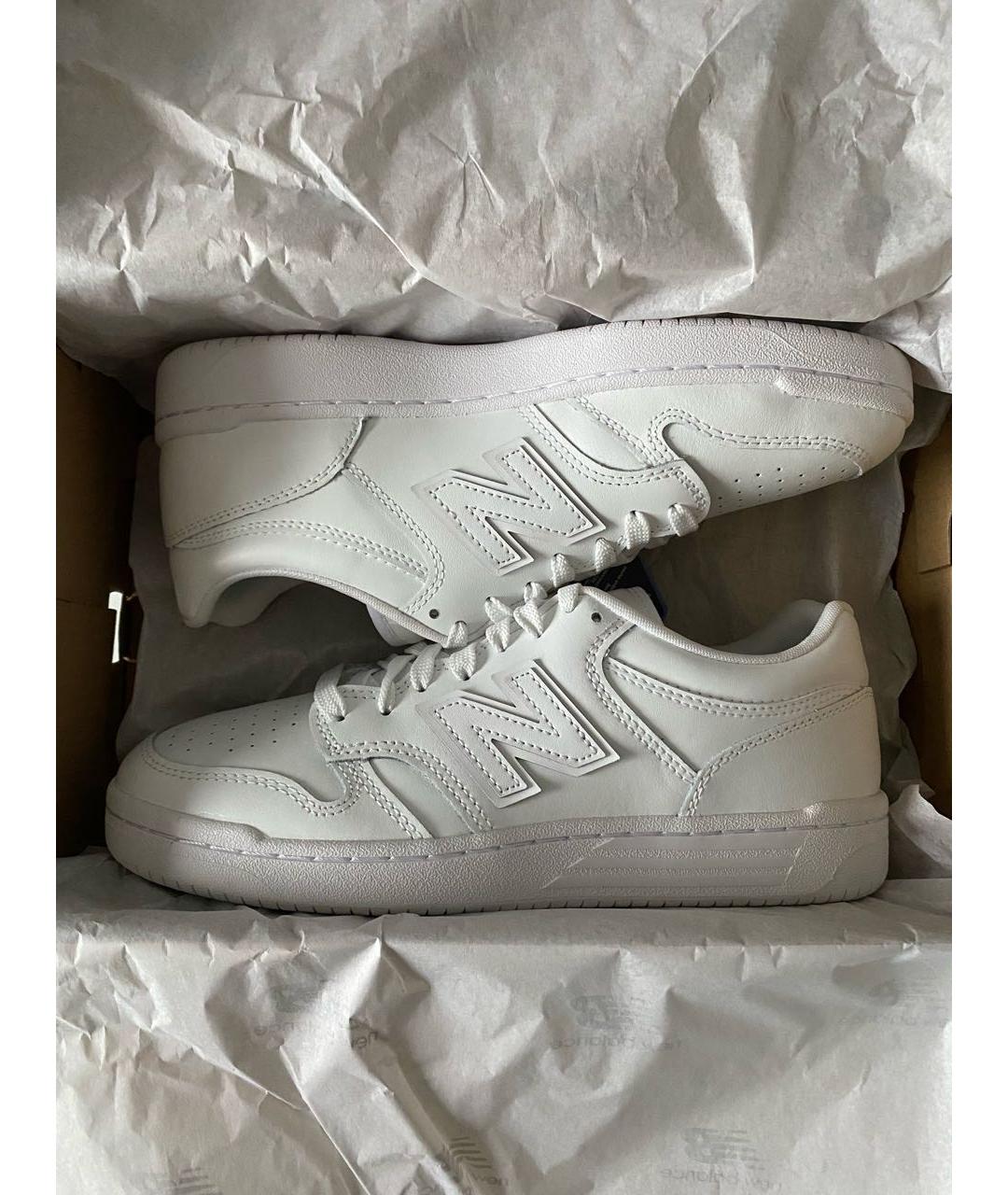 NEW BALANCE Белые кожаные низкие кроссовки / кеды, фото 2