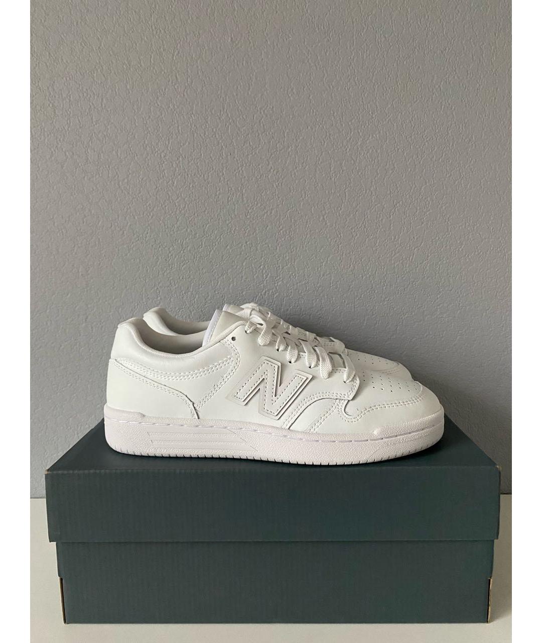 NEW BALANCE Белые кожаные низкие кроссовки / кеды, фото 3