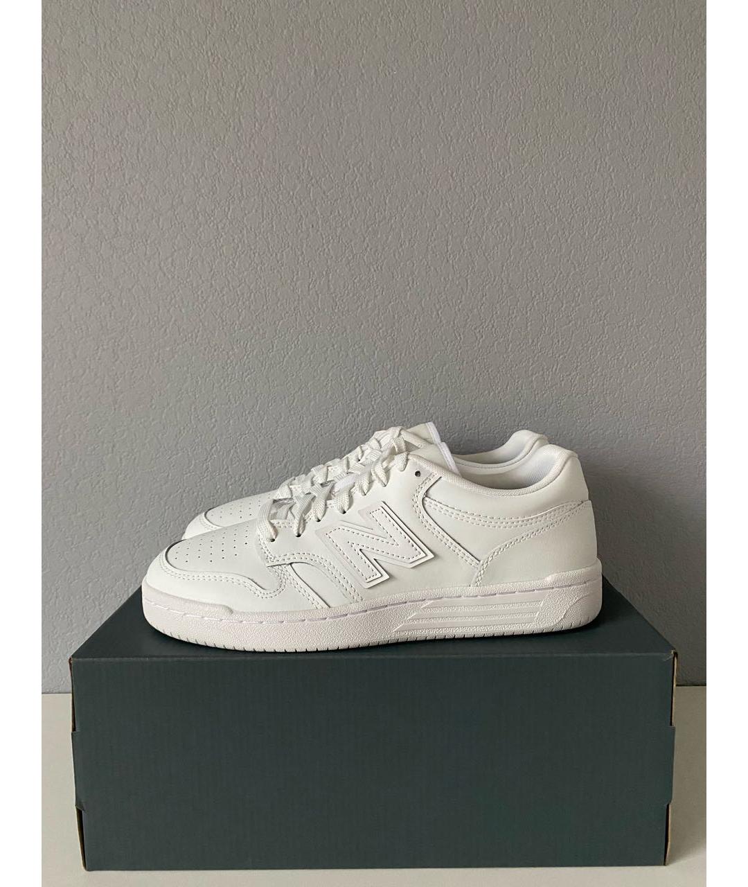 NEW BALANCE Белые кожаные низкие кроссовки / кеды, фото 4