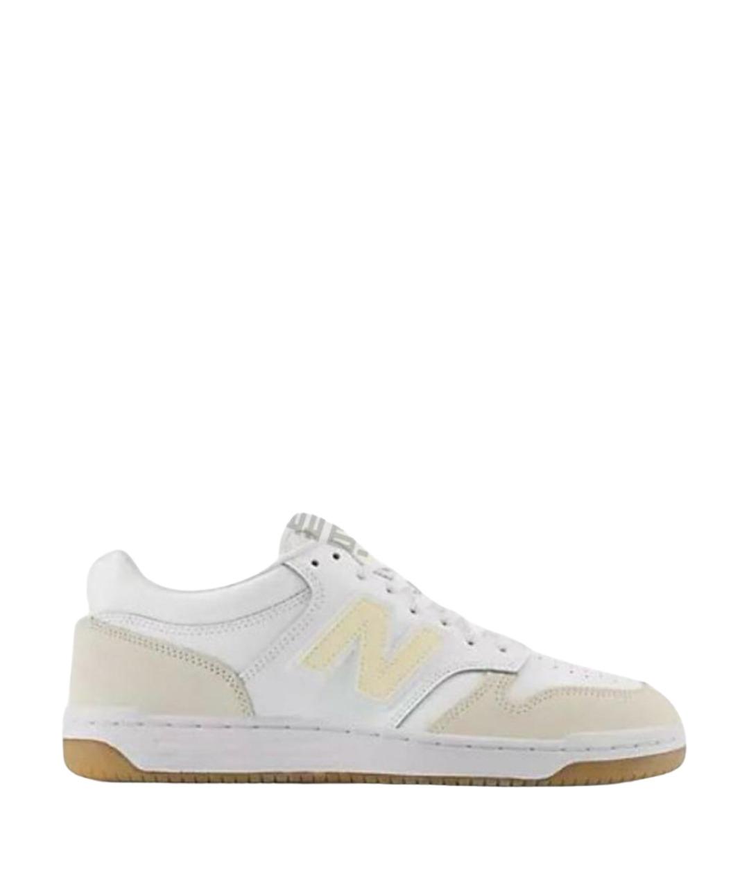 NEW BALANCE Бежевые кожаные низкие кроссовки / кеды, фото 1
