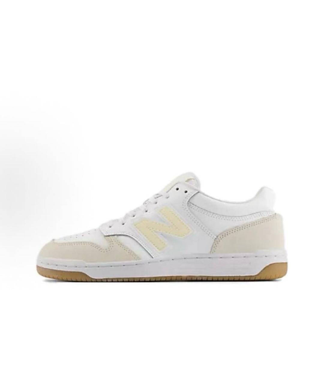 NEW BALANCE Бежевые кожаные низкие кроссовки / кеды, фото 2