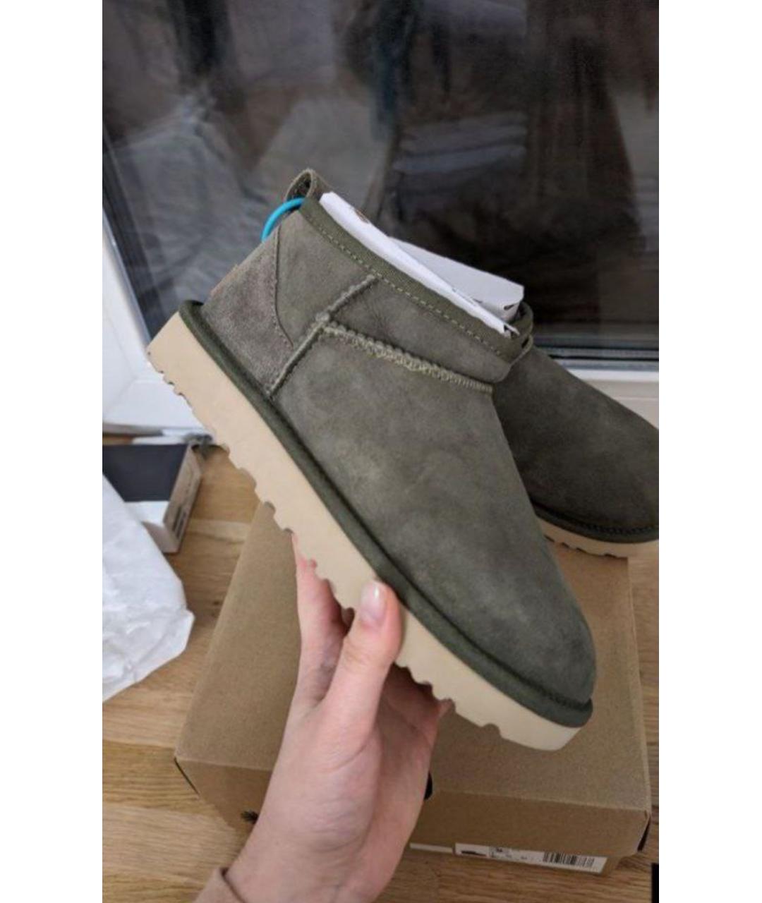 UGG AUSTRALIA Зеленые замшевые полусапоги, фото 4