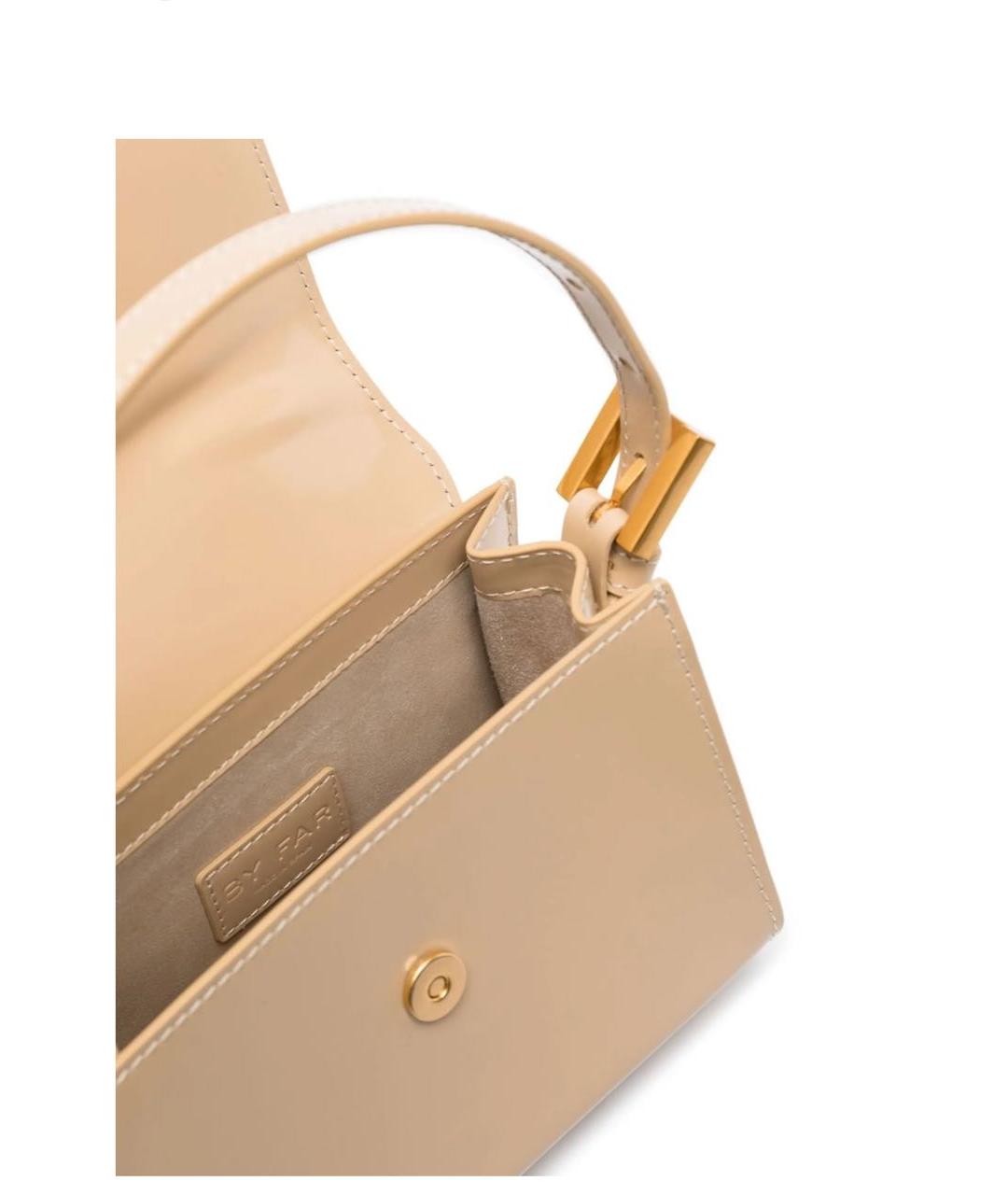 BY FAR Бежевая кожаная сумка с короткими ручками, фото 4