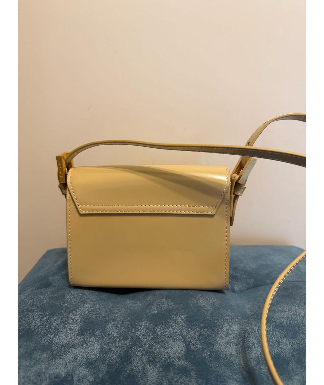 BY FAR Бежевая кожаная сумка с короткими ручками, фото 3