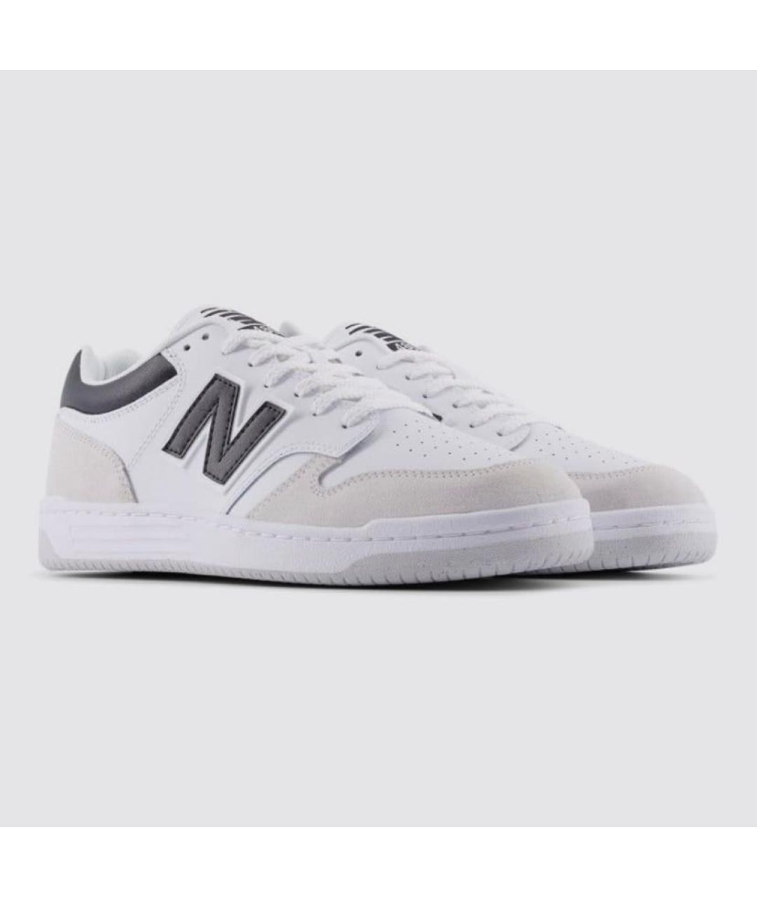NEW BALANCE Белые кожаные низкие кроссовки / кеды, фото 4