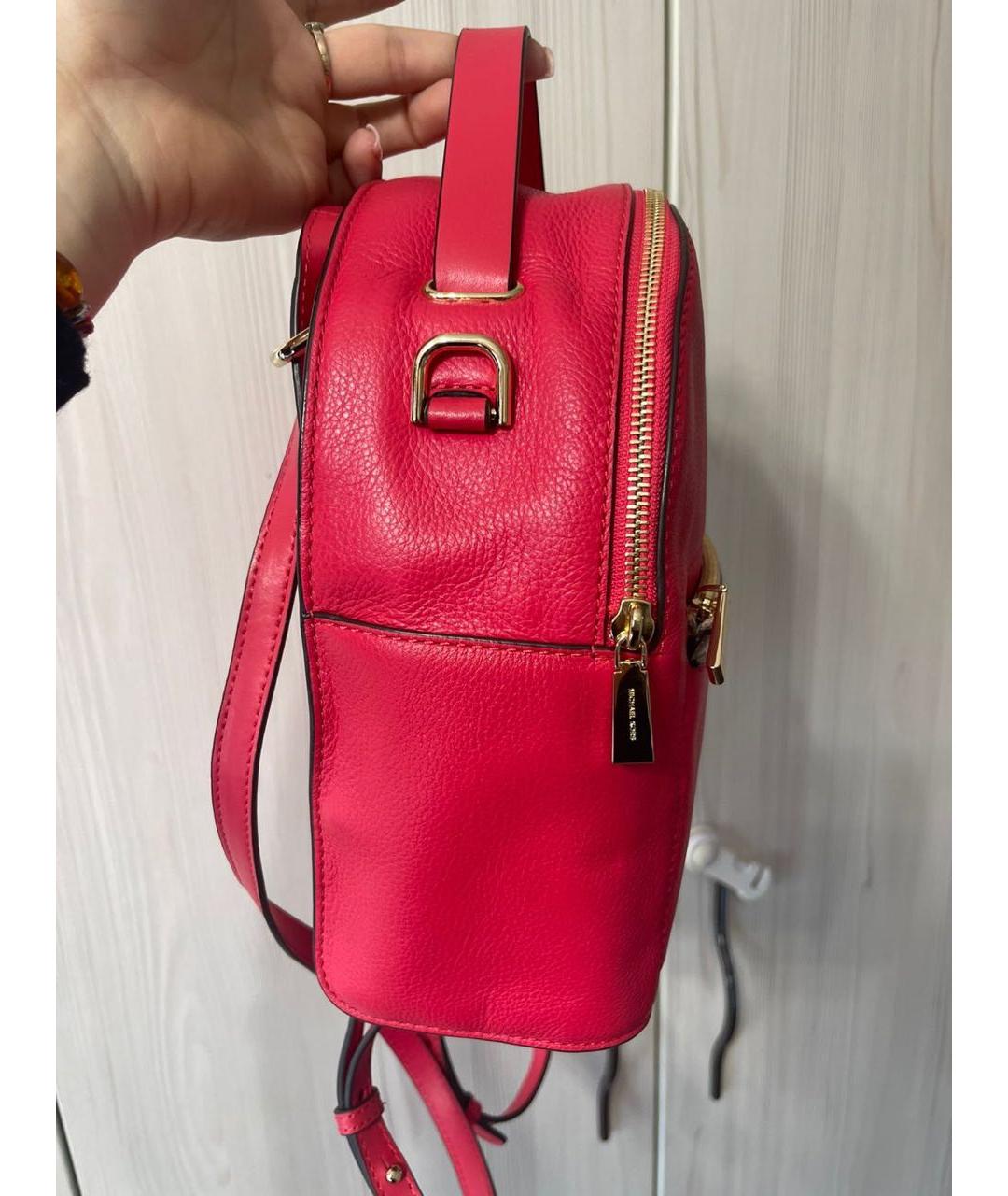 MICHAEL KORS Коралловый кожаный рюкзак, фото 2