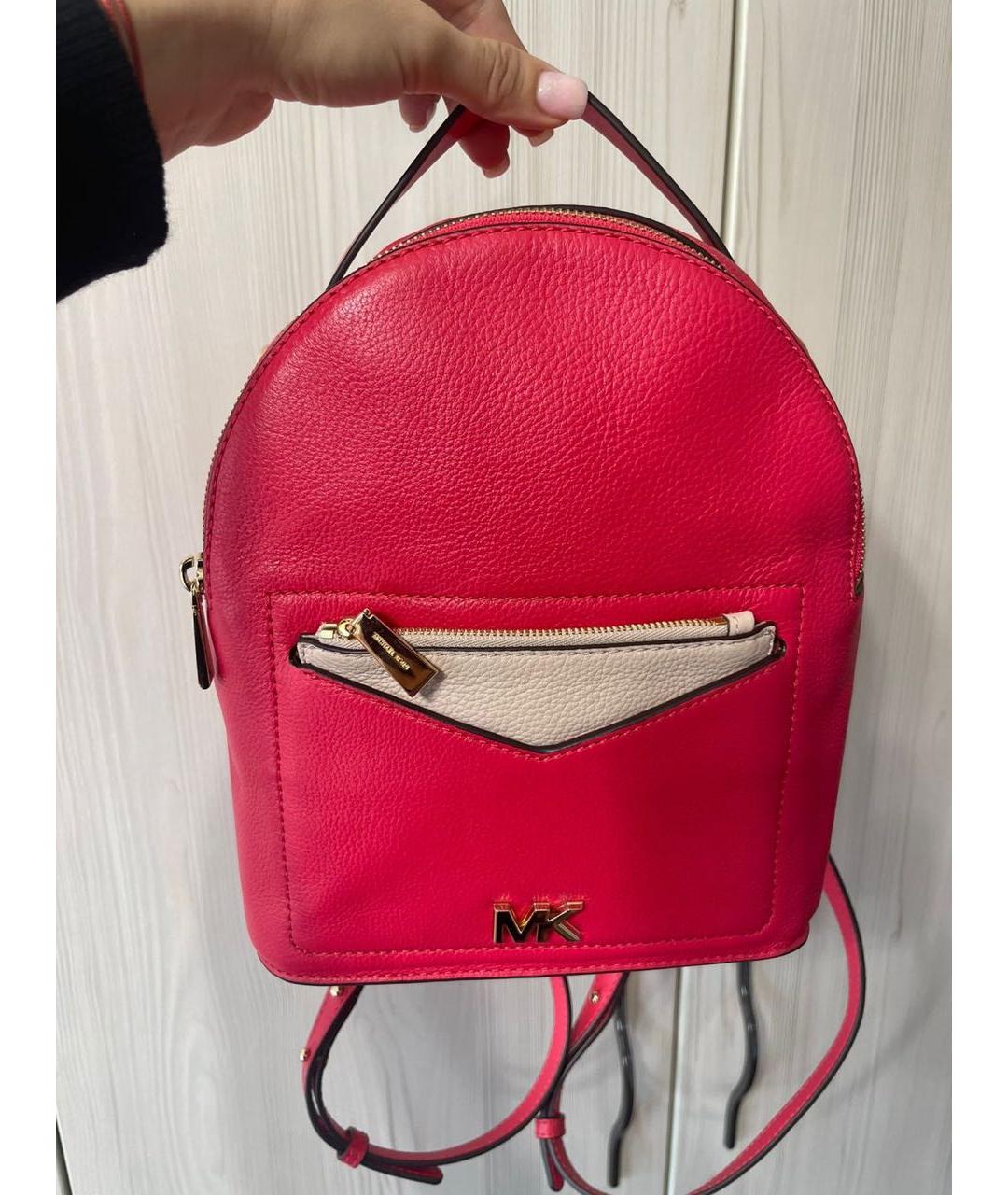 MICHAEL KORS Коралловый кожаный рюкзак, фото 9