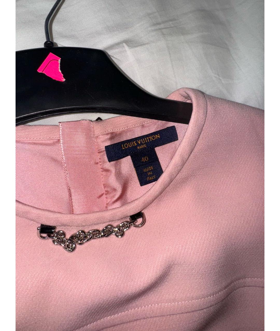LOUIS VUITTON Розовое полиэстеровое коктейльное платье, фото 3