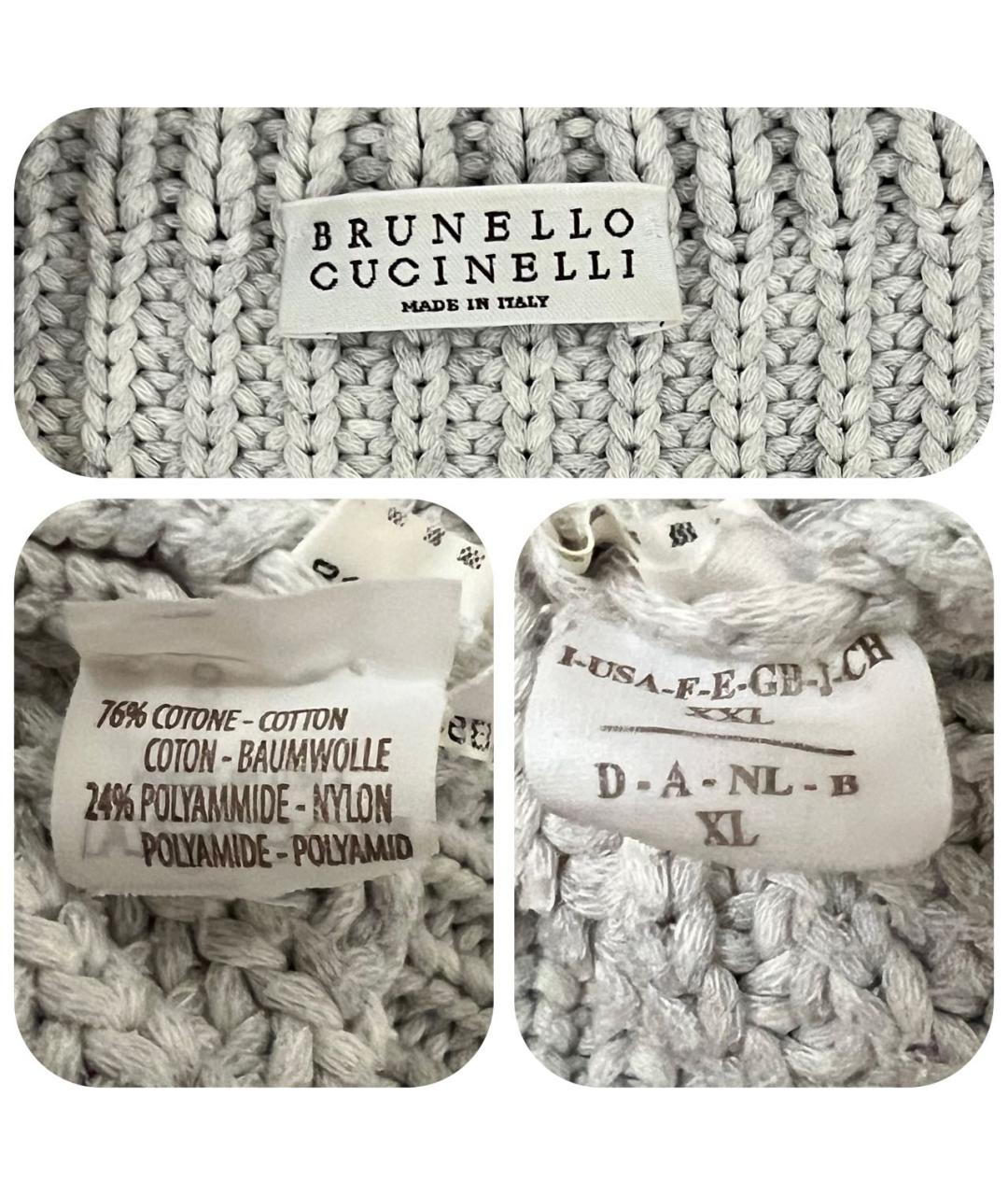BRUNELLO CUCINELLI Серое хлопковое платье, фото 4