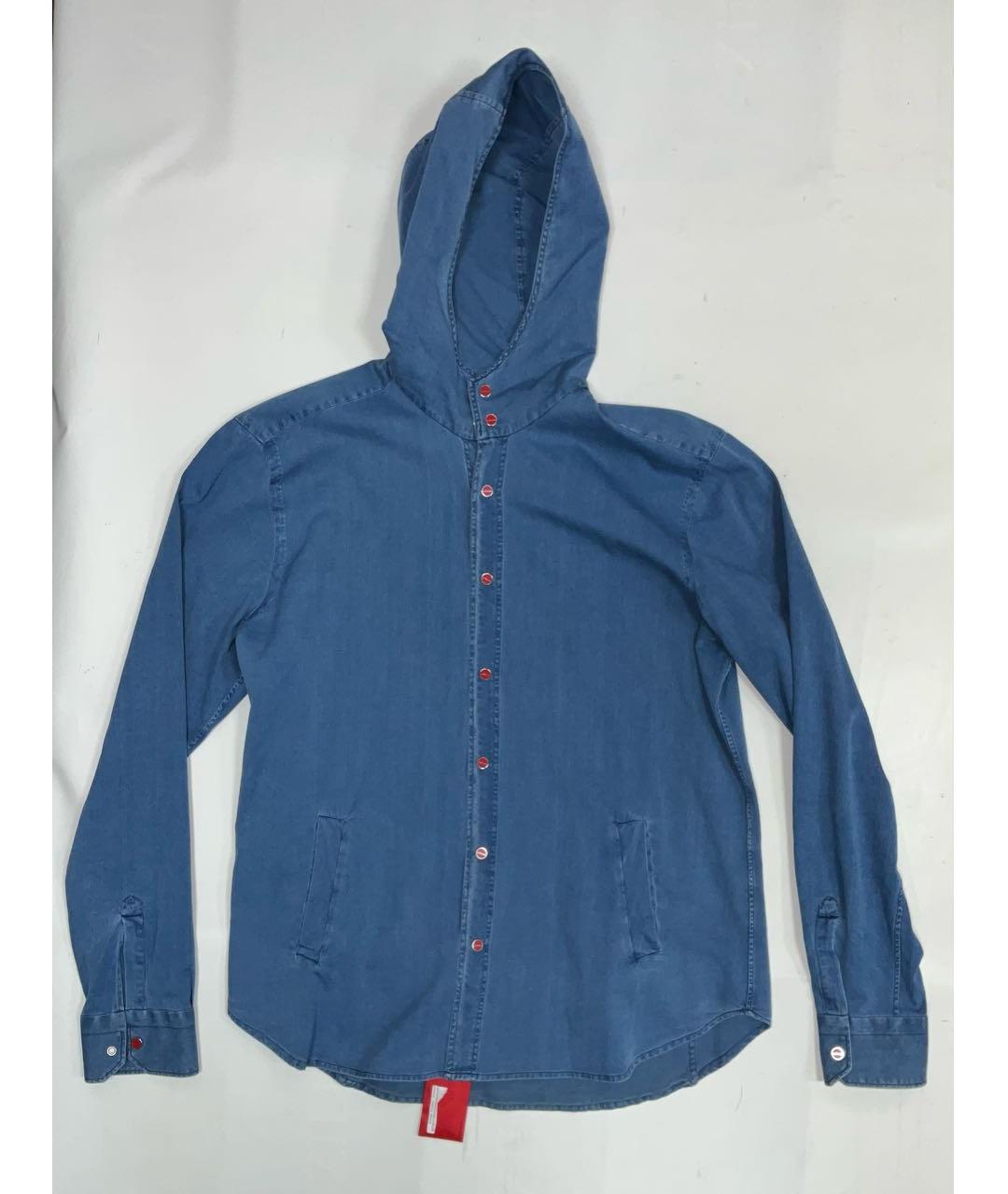 KITON Голубая хлопковая кэжуал рубашка, фото 2