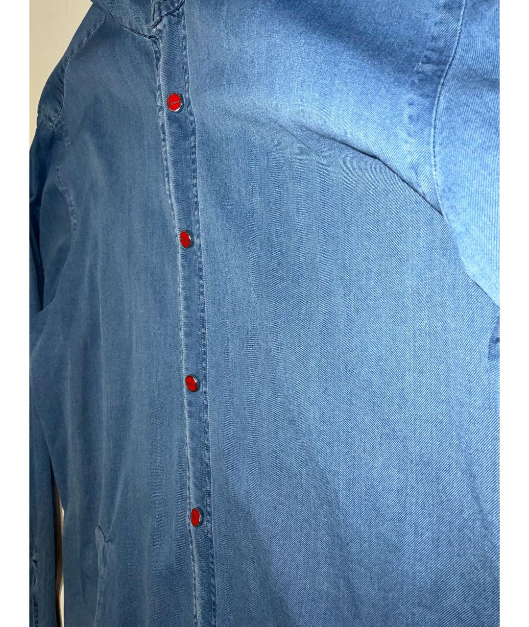 KITON Голубая хлопковая кэжуал рубашка, фото 5