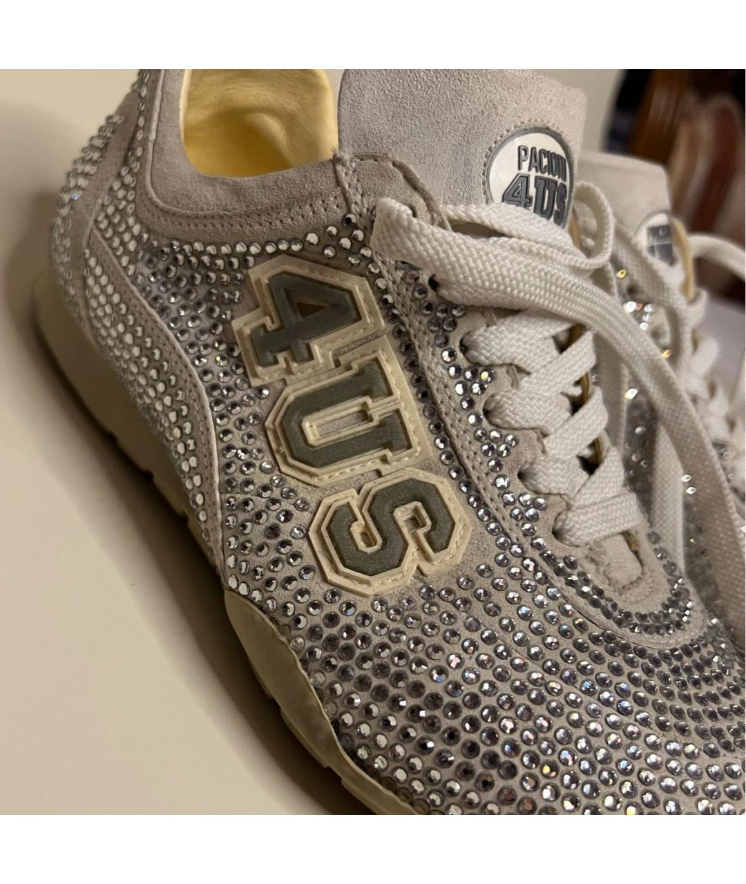 CESARE PACIOTTI Серебряные замшевые кроссовки, фото 6