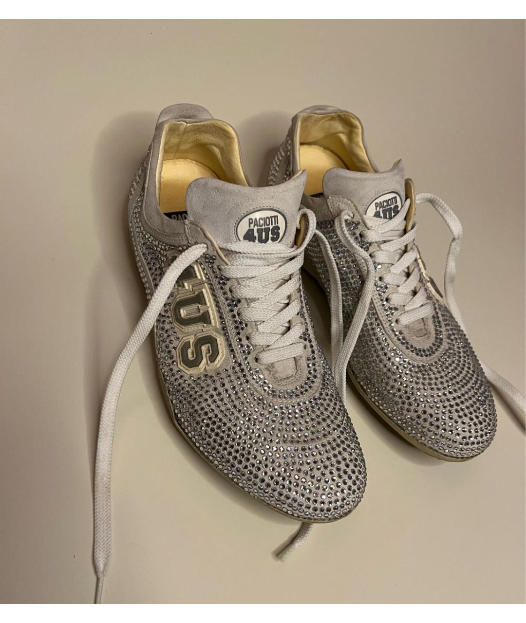 CESARE PACIOTTI Серебряные замшевые кроссовки, фото 3