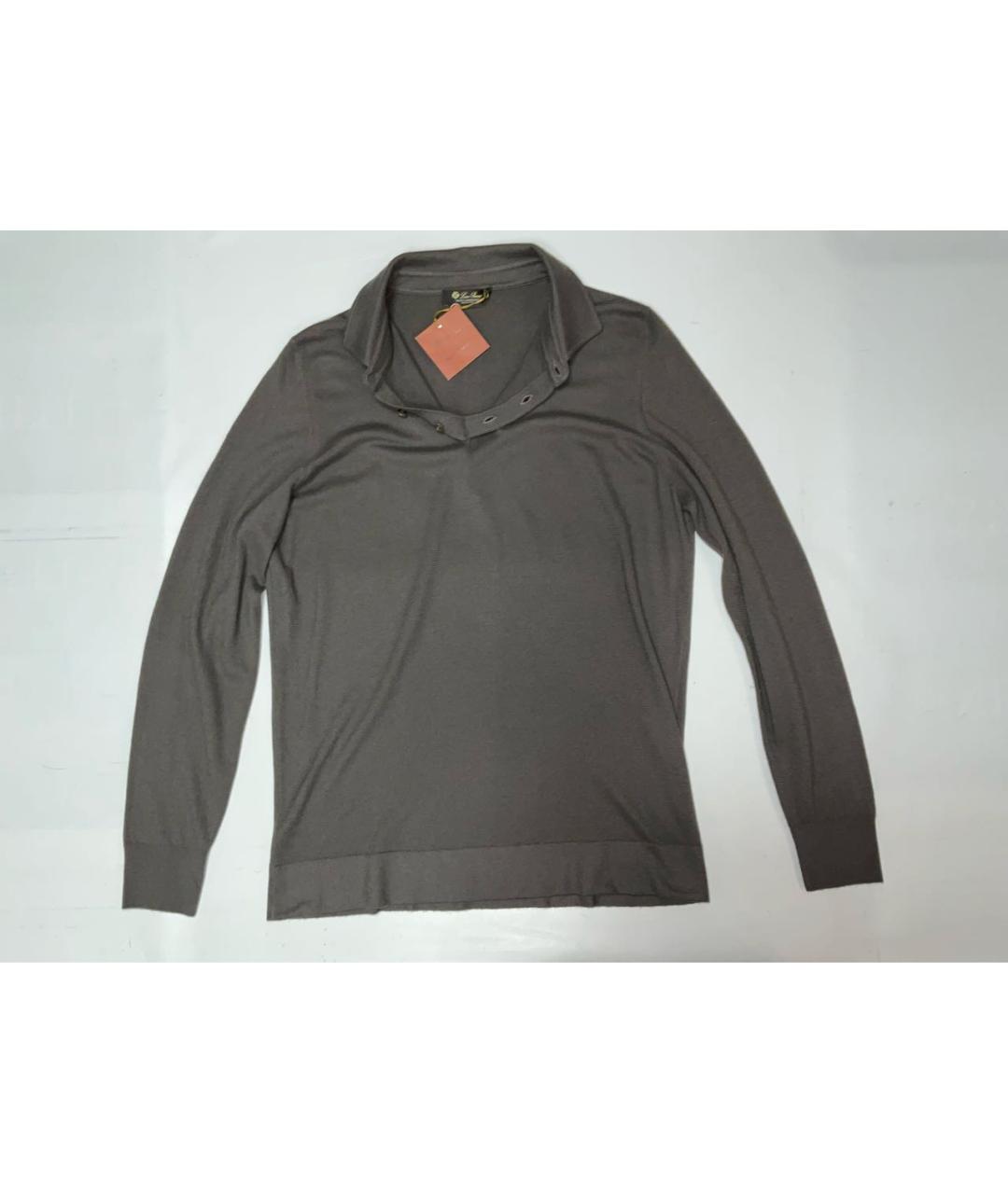 LORO PIANA Коричневое поло с длинным рукавом, фото 3