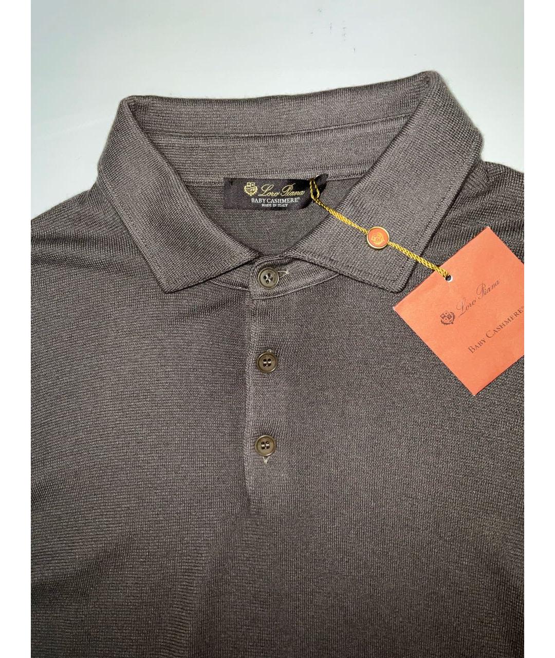 LORO PIANA Коричневое поло с длинным рукавом, фото 2