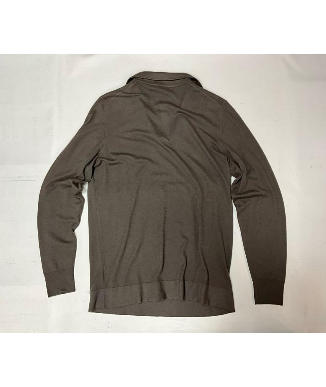 LORO PIANA Коричневое поло с длинным рукавом, фото 4