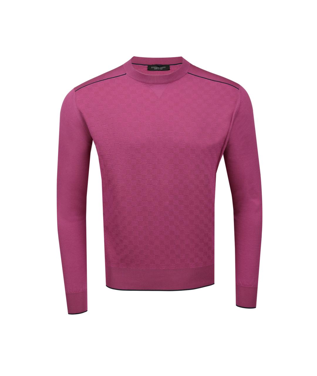 STEFANO RICCI Розовый хлопковый джемпер / свитер, фото 1