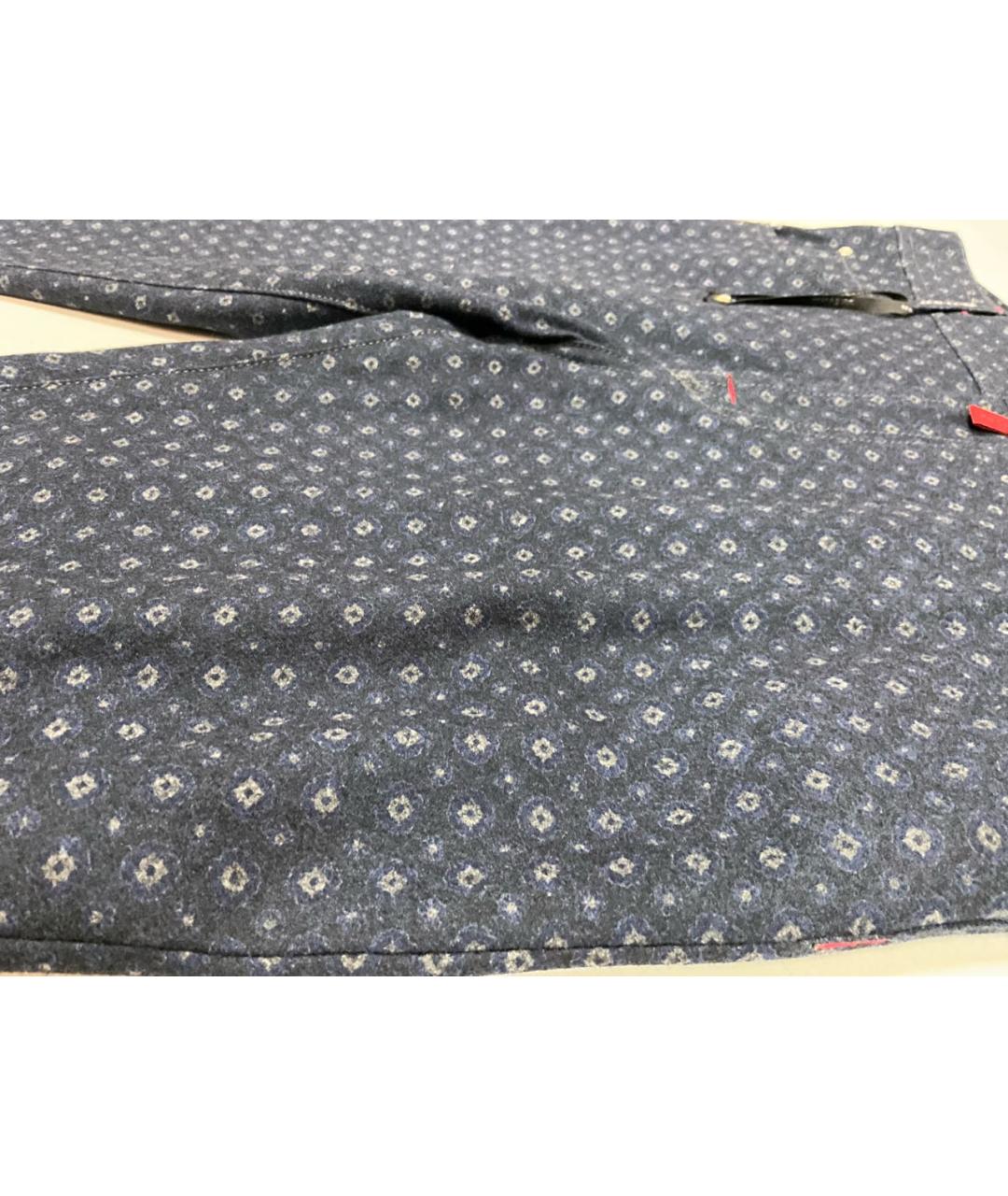 KITON Синие шерстяные классические брюки, фото 3