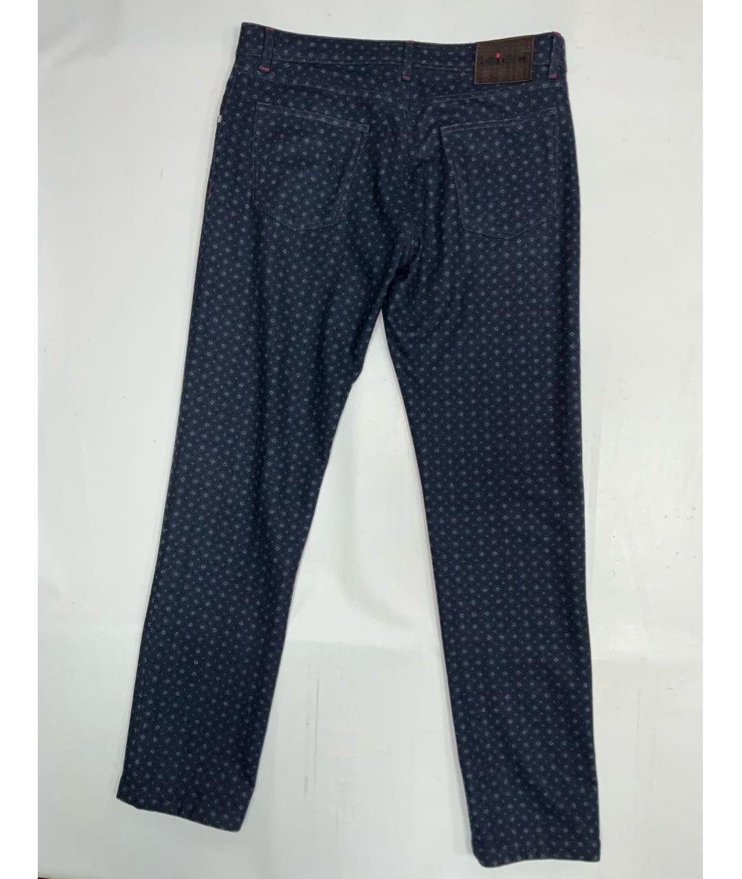 KITON Синие шерстяные классические брюки, фото 5