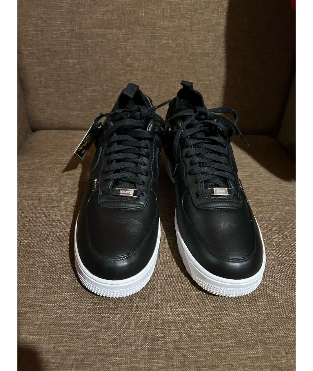 NIKE Черные кожаные низкие кроссовки / кеды, фото 2