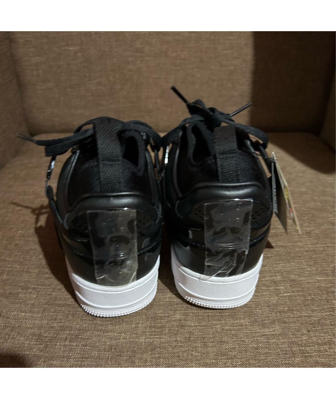 NIKE Черные кожаные низкие кроссовки / кеды, фото 4