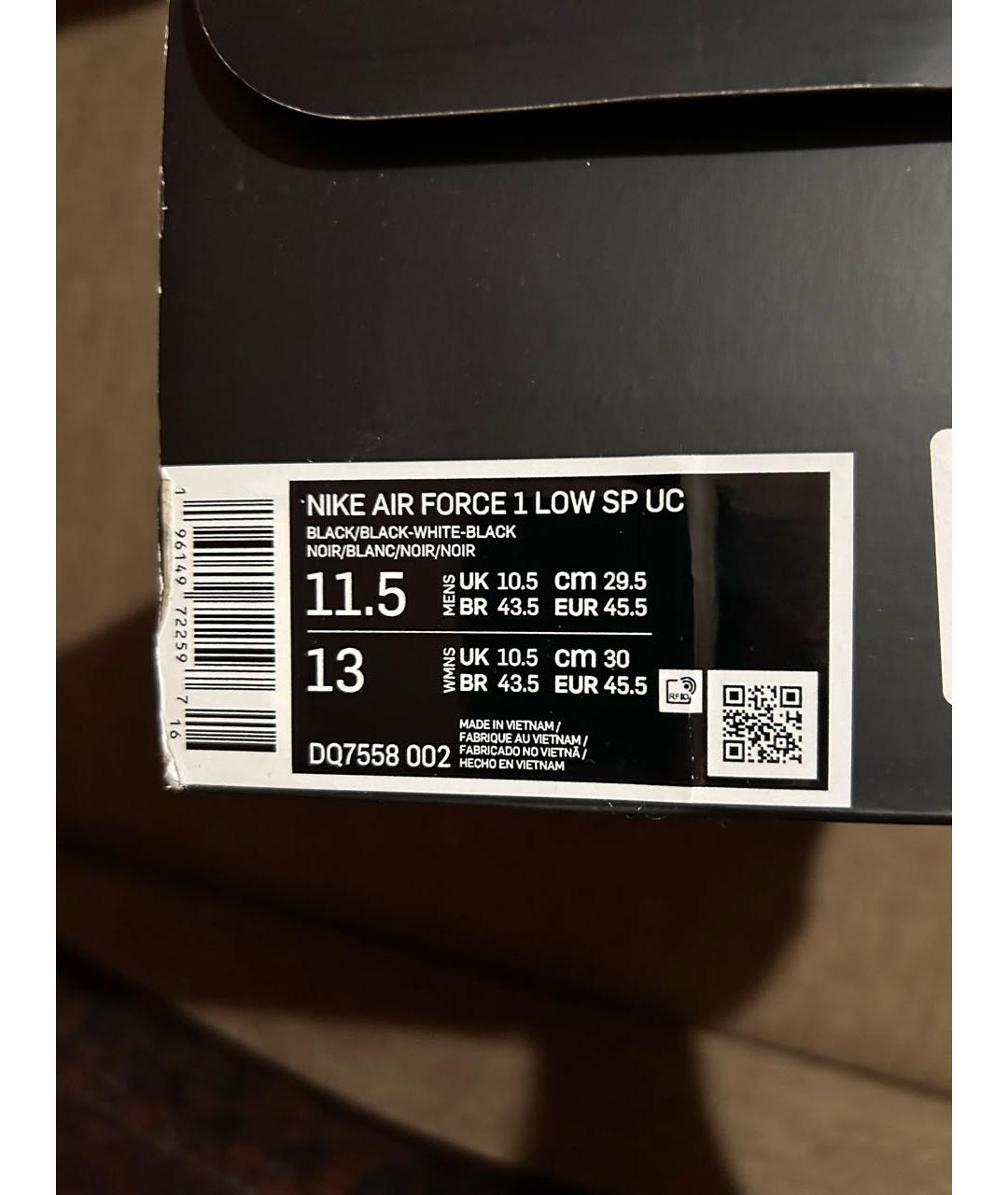 NIKE Черные кожаные низкие кроссовки / кеды, фото 5
