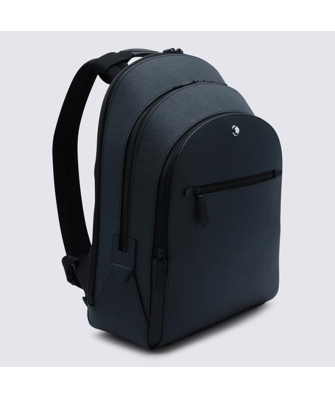 MONTBLANC Синий кожаный рюкзак, фото 2