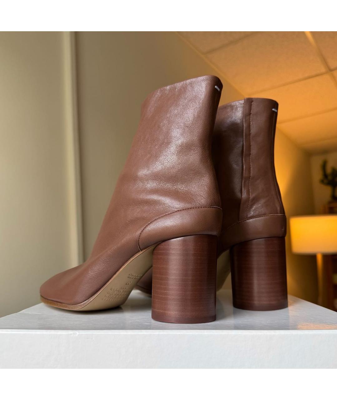 MAISON MARGIELA Коричневые кожаные ботильоны, фото 6