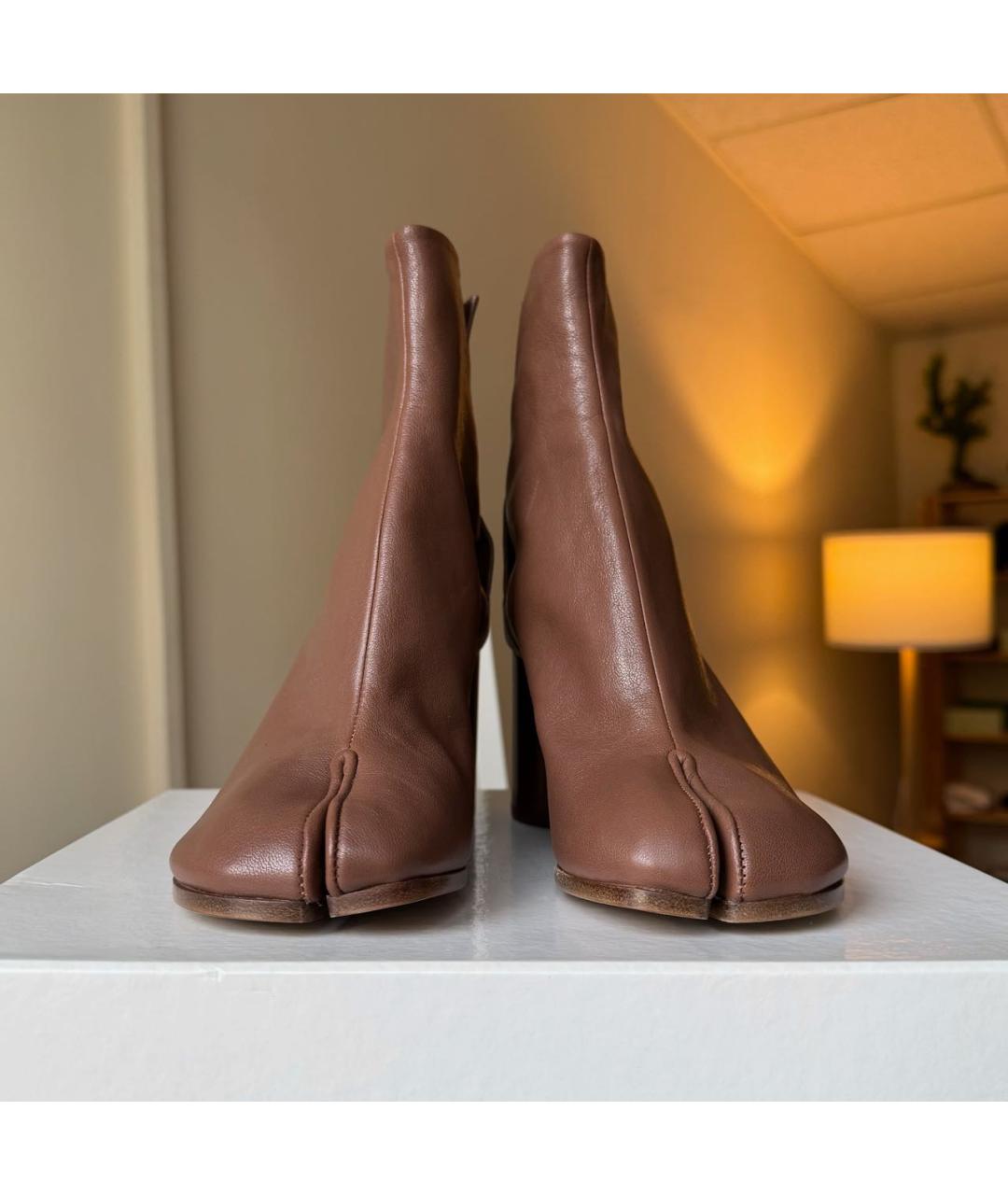 MAISON MARGIELA Коричневые кожаные ботильоны, фото 3