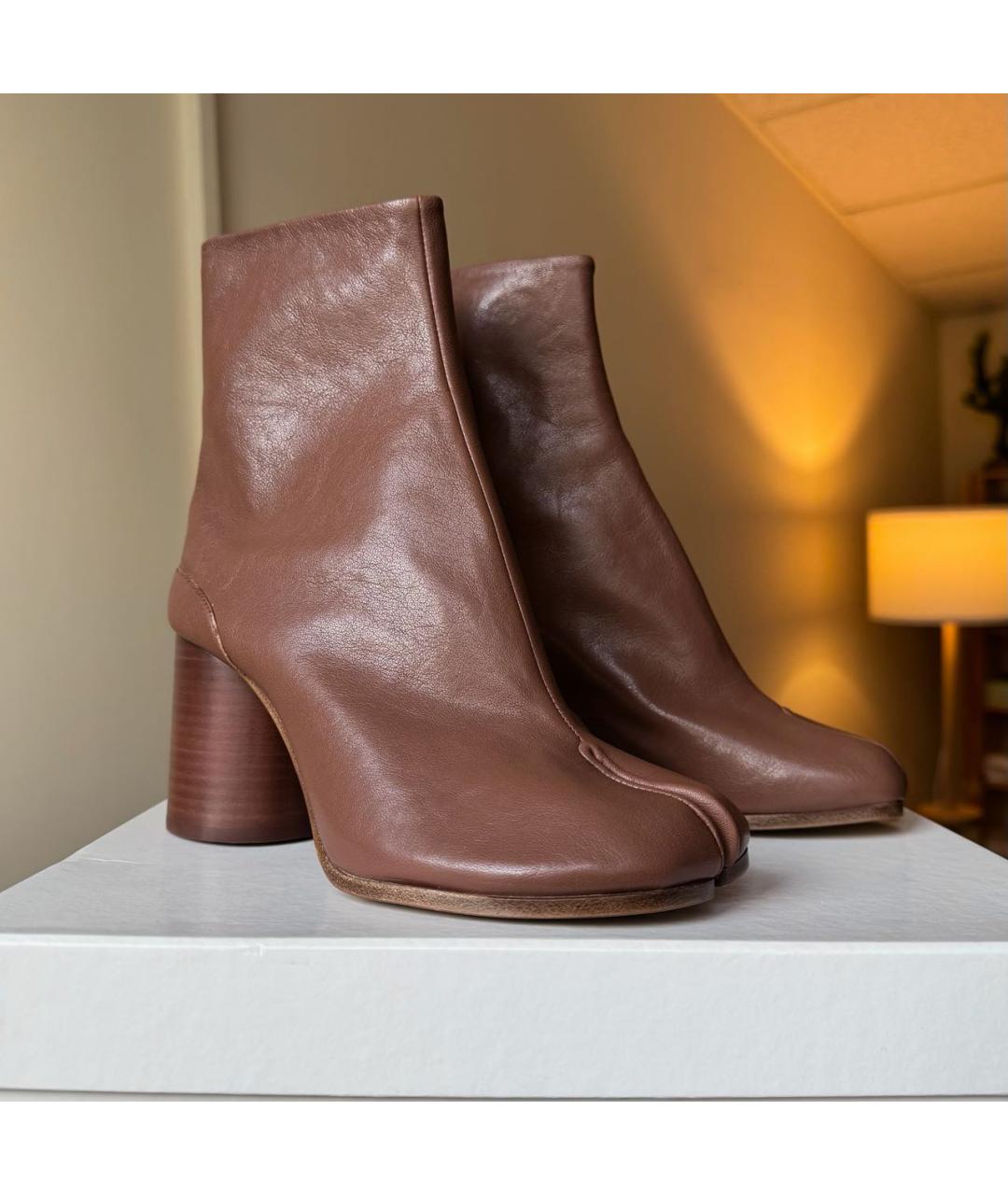 MAISON MARGIELA Коричневые кожаные ботильоны, фото 2