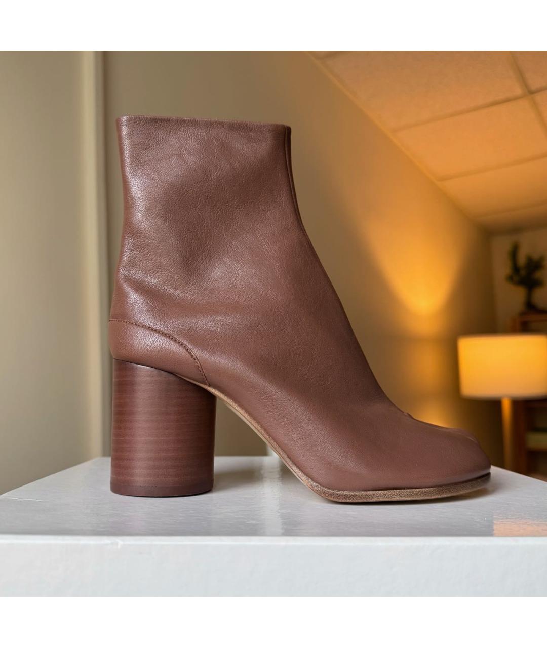 MAISON MARGIELA Коричневые кожаные ботильоны, фото 9