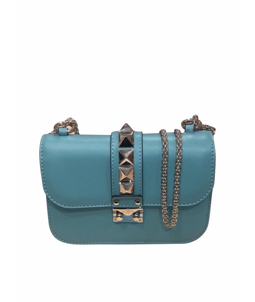 VALENTINO Бирюзовая кожаная сумка через плечо, фото 1