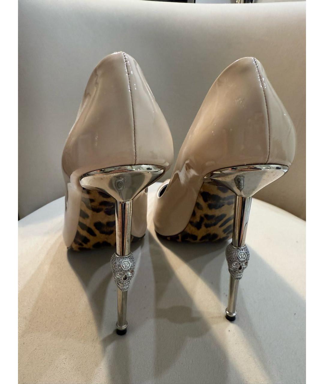 PHILIPP PLEIN Бежевые туфли из лакированной кожи, фото 4