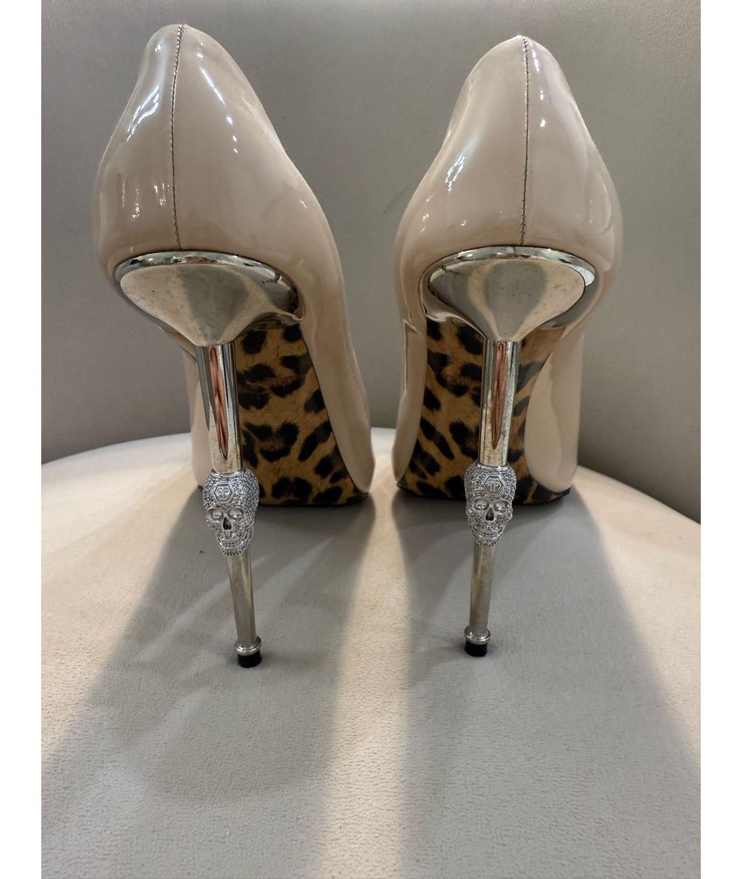 PHILIPP PLEIN Бежевые туфли из лакированной кожи, фото 3