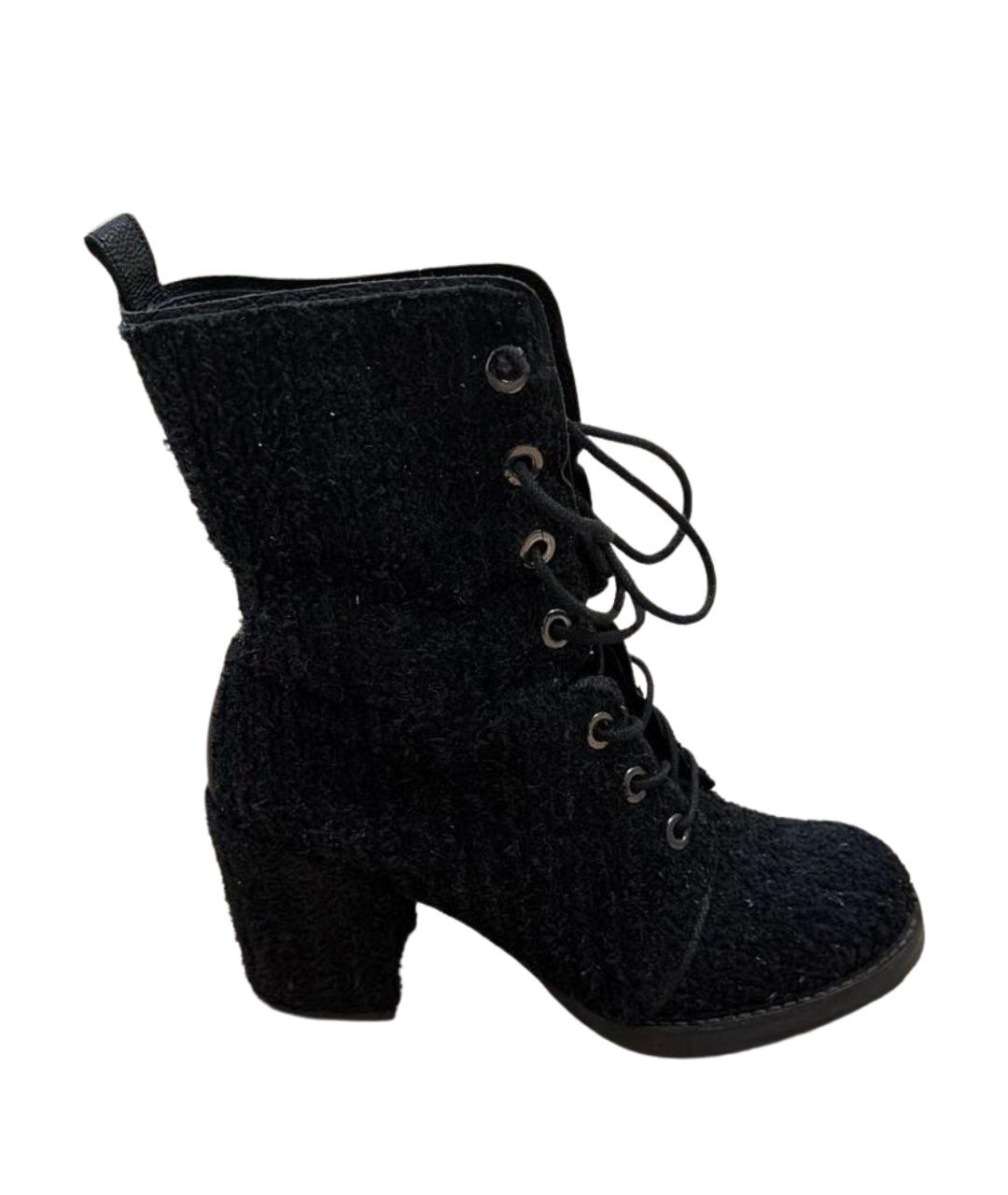 STUART WEITZMAN Черные текстильные ботильоны, фото 1