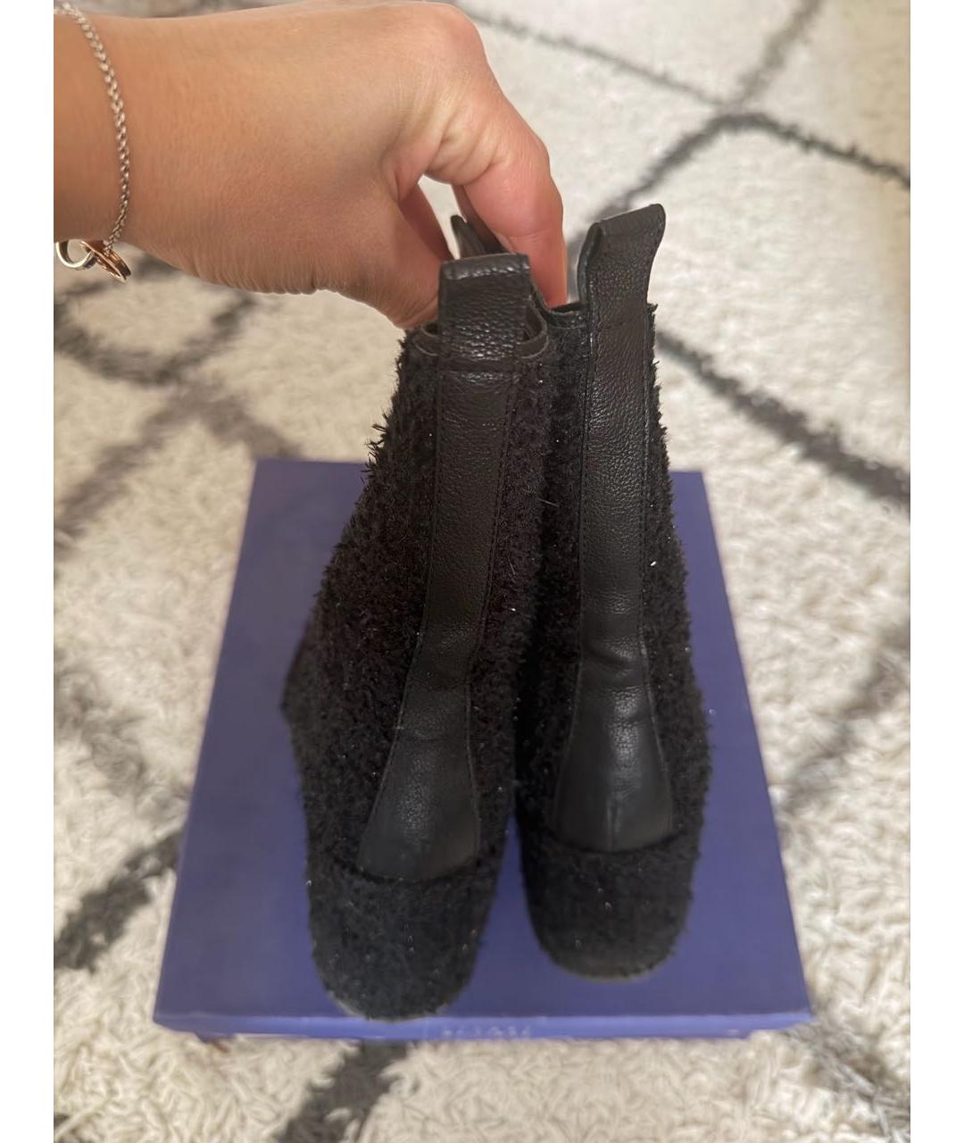 STUART WEITZMAN Черные текстильные ботильоны, фото 2