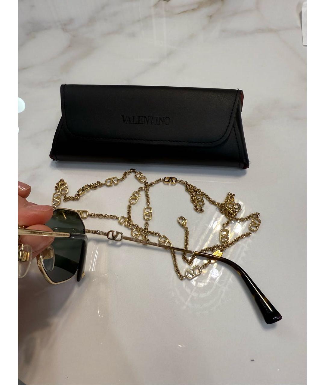 VALENTINO Хаки металлические солнцезащитные очки, фото 2