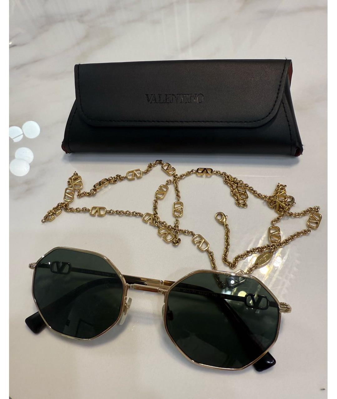 VALENTINO Хаки металлические солнцезащитные очки, фото 5