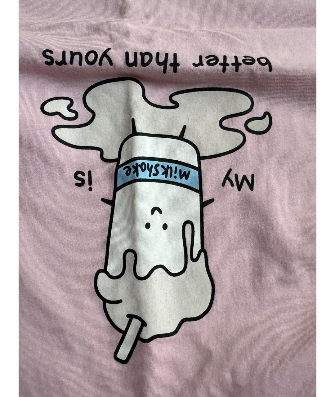 VETEMENTS Розовая хлопковая футболка, фото 4