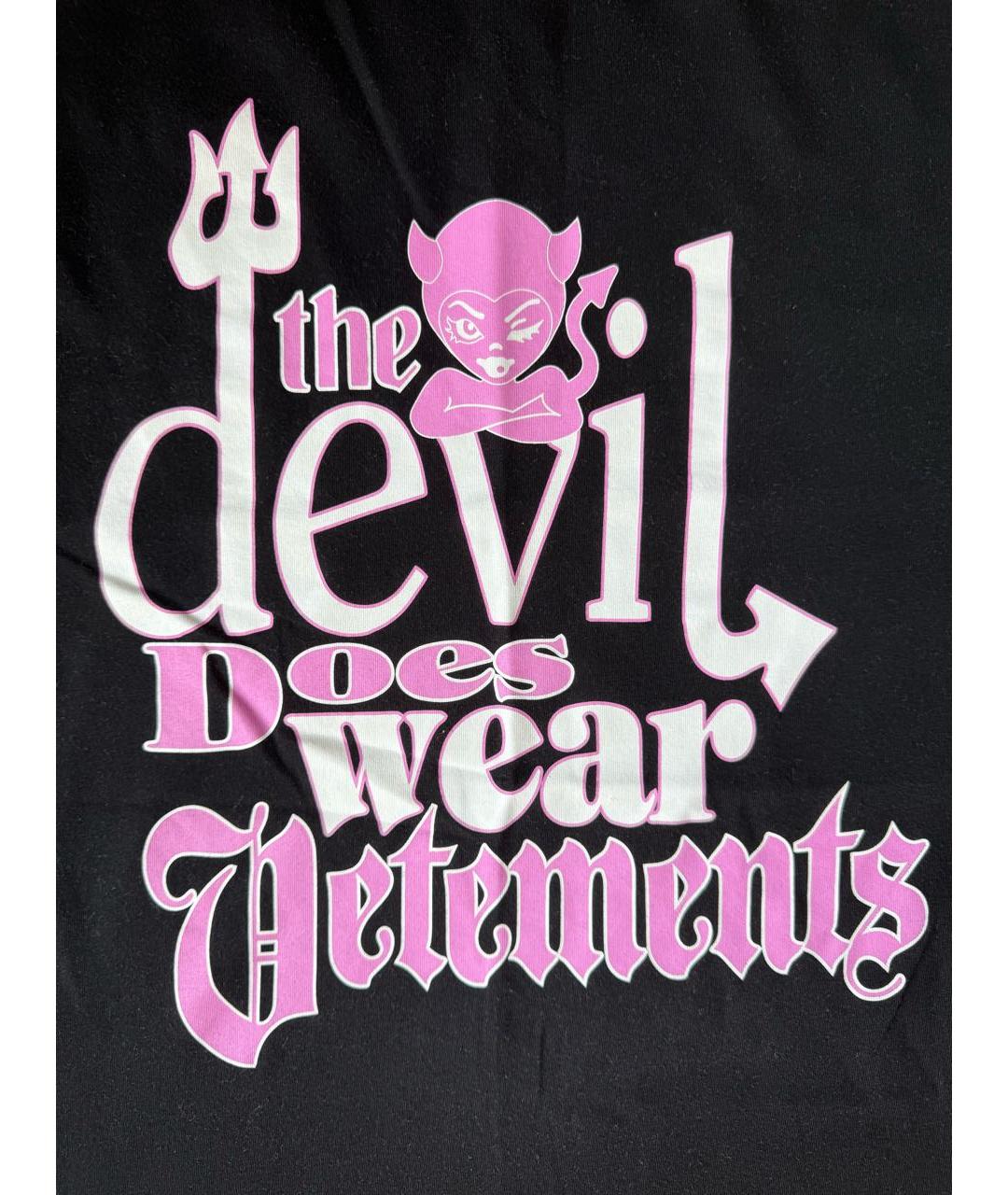 VETEMENTS Черная хлопковая футболка, фото 3