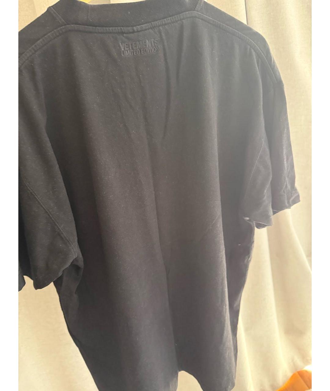 VETEMENTS Черная хлопковая футболка, фото 2