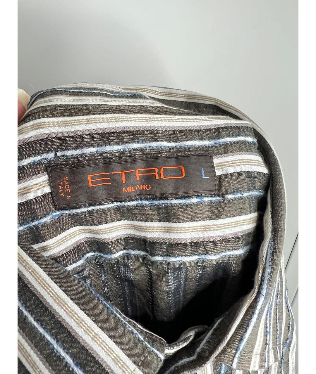 ETRO Коричневая хлопковая кэжуал рубашка, фото 7