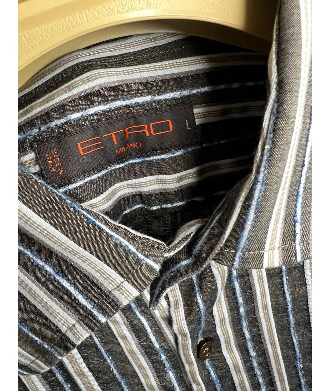 ETRO Коричневая хлопковая кэжуал рубашка, фото 4