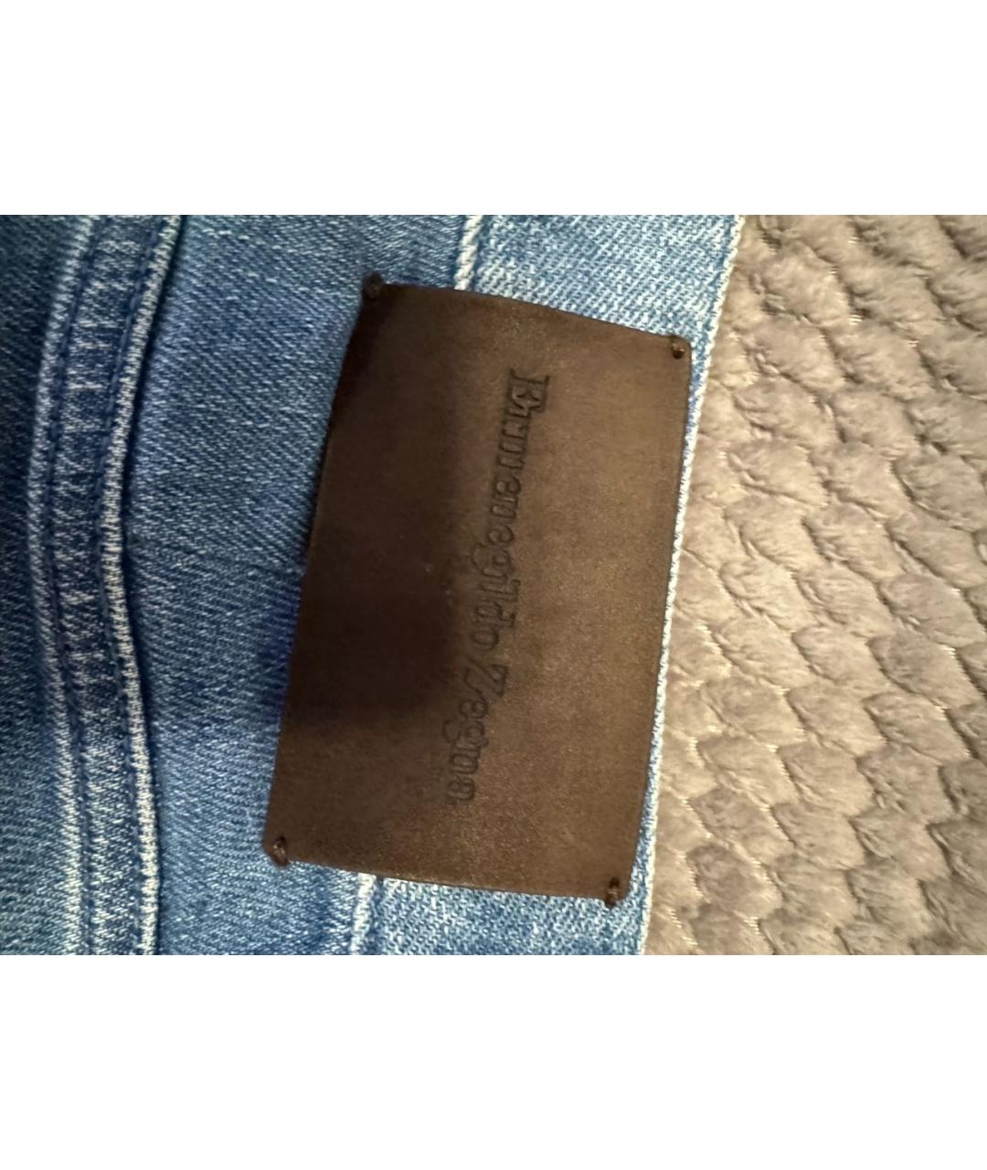 ERMENEGILDO ZEGNA XXX Голубые хлопковые прямые джинсы, фото 3