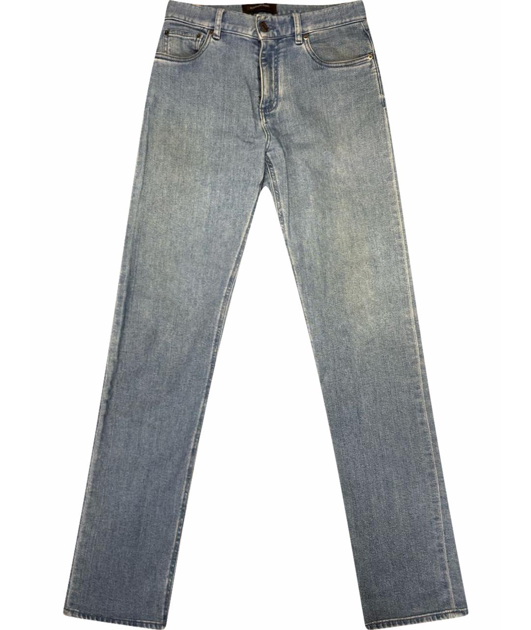 ERMENEGILDO ZEGNA XXX Голубые хлопковые прямые джинсы, фото 1